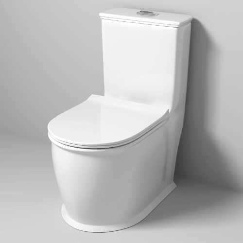 Унитаз напольный с бачком Grossman Retro GR-4492S белый с сиденьем безободковый каскадный смыв - фото 2