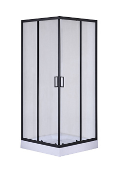 Душевой уголок Taliente TA-10102-1CB 100х100 стекло прозрачное профиль черный матовый без поддона