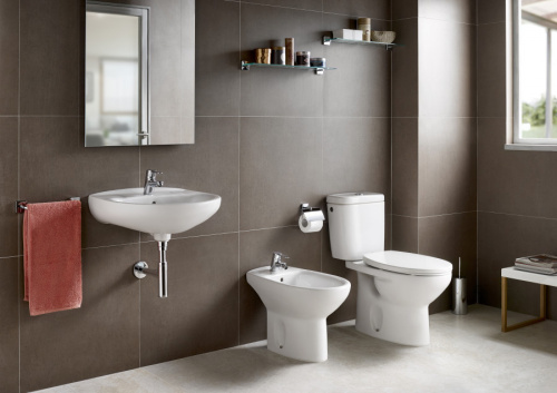 Унитаз-компакт напольный с бачком Roca Mitos 734Q39A000 белый без сиденья смыв торнадо - фото 3