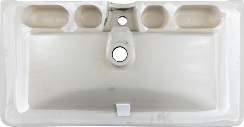 Раковина керамическая Aquanet Ирис 00329250 91х47 полувстраиваемая цвет черный 1 отверстие под смеситель - фото 2