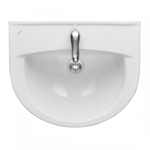 Раковина из сантехнического фарфора Santeri Виктория крап на белом 131116S0111B0 45х56 подвесная цвет белый - фото 2