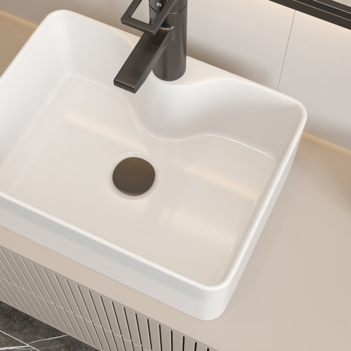 Раковина из сантехнического фарфора Teymi Helmi T51104 41х30 накладная цвет белый 1 отверстие под смеситель - фото 5