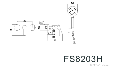 Смеситель для ванны и душа Fmark FS8203H настенный черный - фото 2