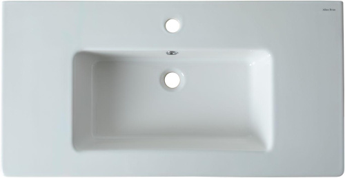 Раковина керамическая Allen Brau Fantasy 4.11013.20 92х47 полувстраиваемая цвет белый 1 отверстие под смеситель - фото 5