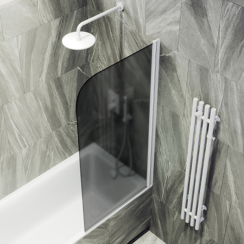 Душевая шторка на ванну Maybah Glass MGV-624-1 80х140 стекло тонированное профиль белый ориентация универсальная - фото 4