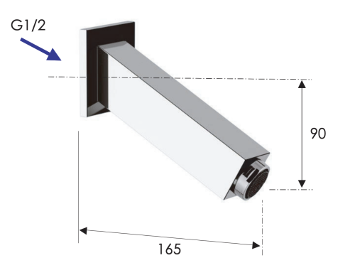 Излив Remer 91Q2 настенный хром - фото 2