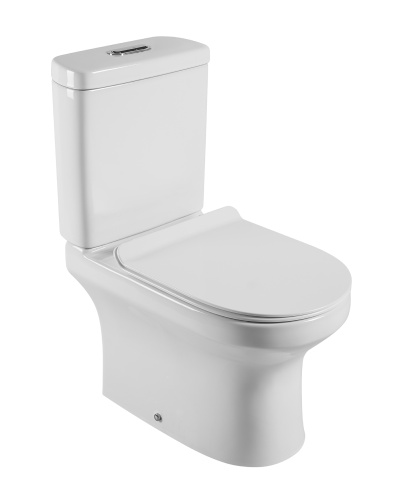 Унитаз напольный с бачком Agger AT04000 белый с сиденьем микролифт безободковый смыв торнадо - фото 2