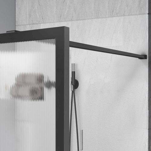 Душевая перегородка Vincea Walk in HP Art VSW-1HP800FLGM 80х200 стекло рифленое профиль вороненая сталь - фото 2