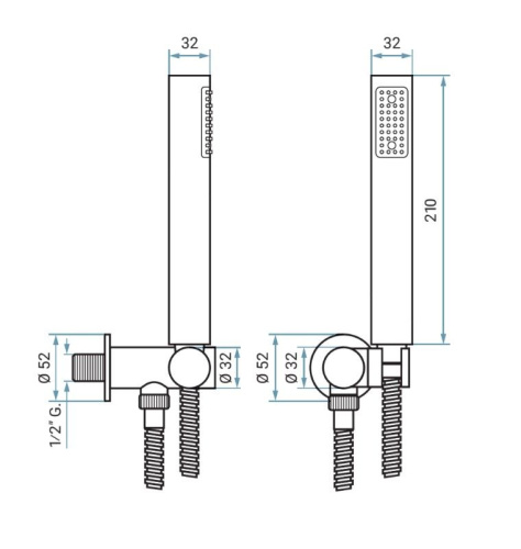 Душевой гарнитур Emmevi 154/ORS цвет брашированное золото - фото 2