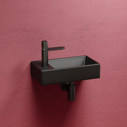 Раковина из сантехнического фарфора Ceramica Nova ELEMENT CN6051RMB 42х22 подвесная цвет черный матовый 1 отверстие под смеситель - фото 2