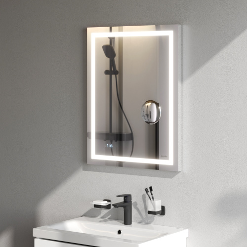 Зеркало в ванную Am.Pm Gem M91AMOX0553WG 55х70 цвет серебро - фото 4