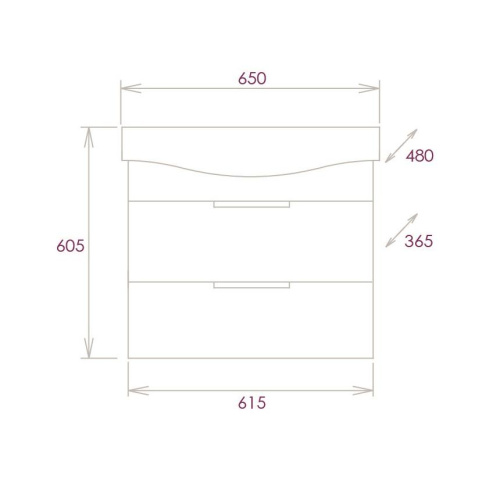 Тумба под раковину Onika Девис 106546 62х37х50 подвесная - фото 3