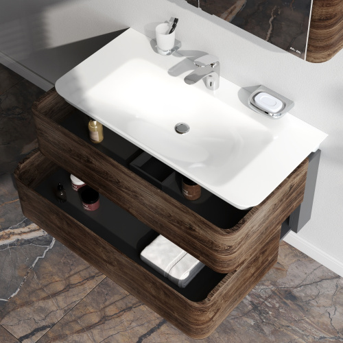 Тумба под раковину Am.Pm Sensation M30FHX1002NF 100х49х52 подвесная цвет орех - фото 4