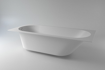 Ванна из искусственного камня Holbi ORION 1.01.007.11.1 168х74 встраиваемая прямоугольная с ножками