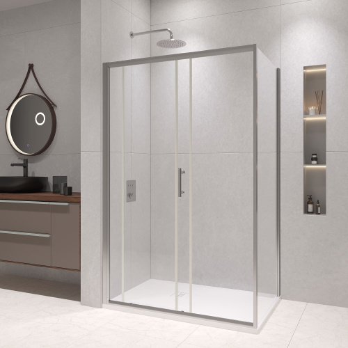 Душевой уголок RGW Passage 020814584-11 80х140 стекло прозрачное профиль хром глянцевый без поддона - фото 2