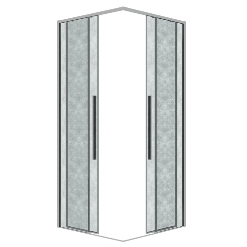 Душевая дверь Grossman Galaxy 1/2.K33.01.10.10.02 100х195 стекло текстурное профиль хром глянцевый - фото 2