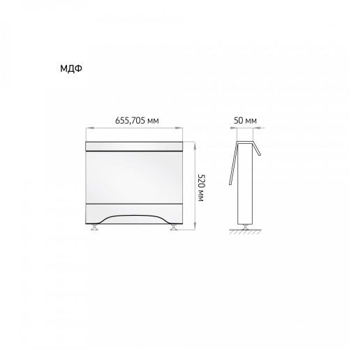Экран под ванну Alavann 70,5 см ALV0234003 торцевой МДФ венге - фото 2