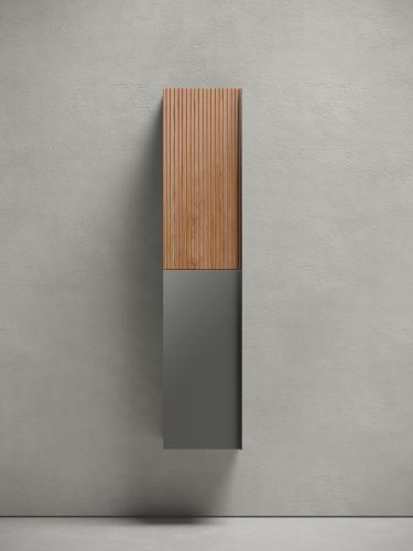 Шкаф-пенал Sancos DELTA PDL35GR 35х30х160 подвесной цвет дуб красный/графит - фото 3