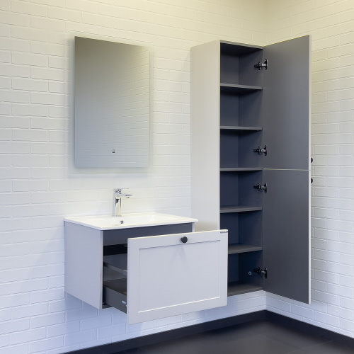 Тумба с раковиной Comforty Ереван 00-00017879CF 61х47х42 подвесная цвет серый шелк - фото 5