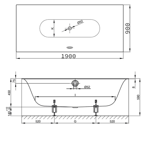 Ванна стальная Bette Lux 3442-000 PLUS 190х90 встраиваемая прямоугольная без ножек - фото 2