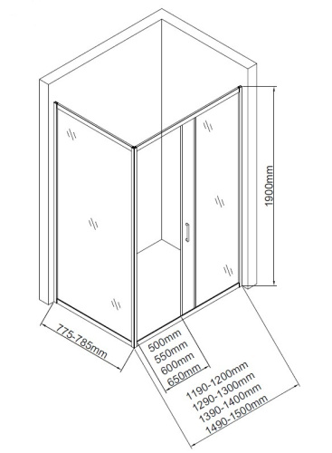 Душевая перегородка Aquanet SP-0800A 80х190 стекло прозрачное профиль хром глянцевый - фото 4