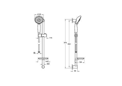 Душевой гарнитур Vitra Cozy A45682EXP настенный цвет хром - фото 2
