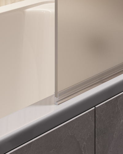 Шторка для ванны Timo T21 90х140 стекло матовое профиль черный ориентация универсальная - фото 3