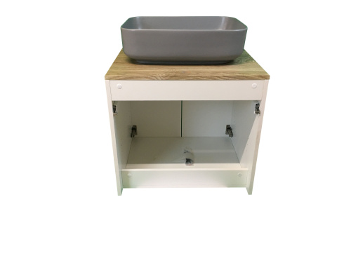 Тумба с раковиной Sintesi STL.W7023_SIN-LVB-APP-409GM 60х55х50 подвесная цвет темно-серый/коричневый - фото 3