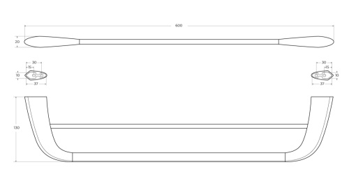 Полотенцедержатель Cezares LINER LINER-THD-60-GM - фото 2