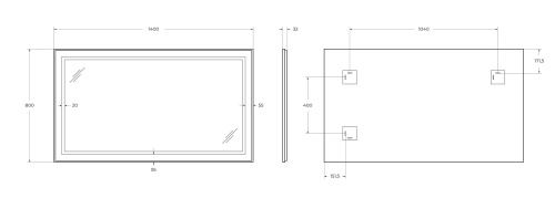 Зеркало в ванную BelBagno Kraft SPC-KRAFT-1400-800-SENS-AL 140х80 цвет серый - фото 5