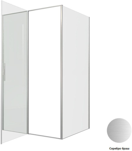 Душевой уголок Allen Brau Priority 3.31032.BA + 3.31047.BA 120х100 стекло прозрачное профиль серебро брашированное без поддона - фото 4