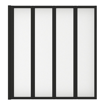 Душевая шторка на ванну Cerutti SPA BOUNA-B 131х139 стекло прозрачное профиль черный ориентация универсальная