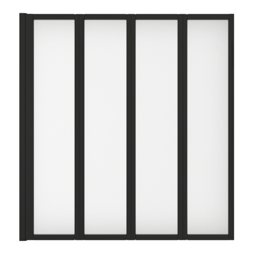 Душевая шторка на ванну Cerutti SPA BOUNA-B 131х139 стекло прозрачное профиль черный ориентация универсальная