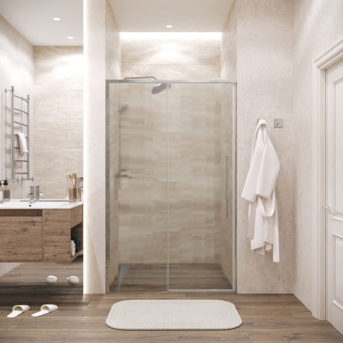 Душевая дверь Grossman Galaxy 100.K33.01.140.10.02 140х195 стекло текстурное профиль хром глянцевый - фото 4