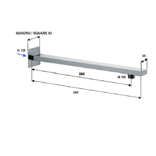 Держатель ручной душевой лейки Daniel SHOWERS + сифоны для поддонов A553 30см хром - фото 2