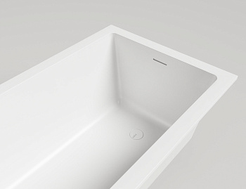 Ванна из литьевго мрамора Salini CASCATA 104313G 170х75 встраиваемая прямоугольная с ножками