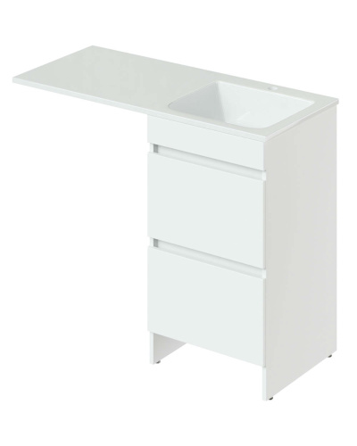 Тумба с раковиной Orange Sistema ST-110TUW+RAR 110х48х91 цвет белый - фото 2