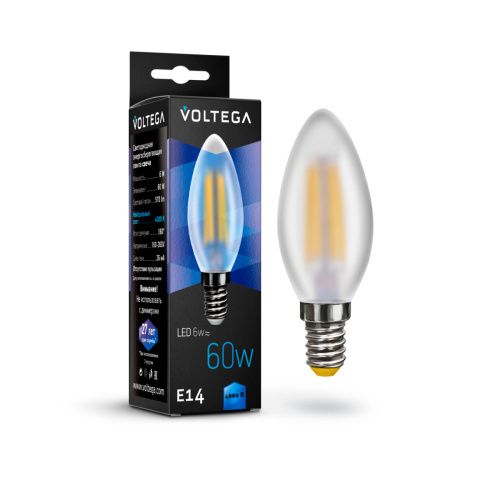 Лампа светодиодная Voltega Candle matt 6W 7045 - фото 2