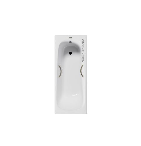 Ванна чугунная Vinsent Veron Concept VCO1707042H/VH0015BL-AS 170х70 пристенная прямоугольная с ножками с ручками