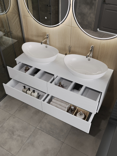 Тумба с раковиной Orange Otto Ot-130TuMDF+G56 130х45х62 цвет белый - фото 5