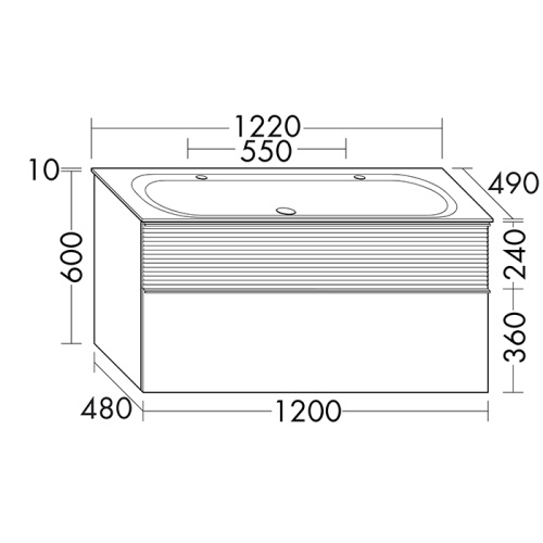 Тумба с раковиной Burgbad Fiumo SFXO122F3956FOT45G0200C0001*2 122х49х60 подвесная цвет белый глянцевый/дуб кашемировый - фото 2