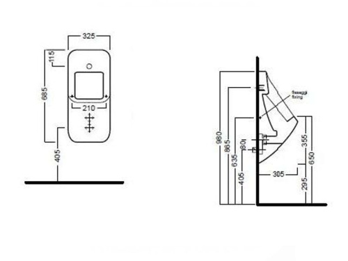 Писсуар Hatria FUSION U YXC301 подвесной белый - фото 2