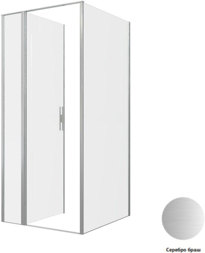 Душевой уголок Allen Brau Priority 3.31026.BA + 3.31047.BA 90х100 стекло прозрачное профиль серебро брашированное без поддона - фото 3