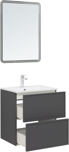 Тумба под раковину Aquanet Арт 00329063 58х45х63 напольная/подвесная цвет серый - фото 5