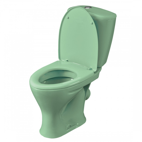 Унитаз-компакт напольный с бачком Santeri Версия 1P4015S0400BF салатовый с сиденьем каскадный смыв - фото 2