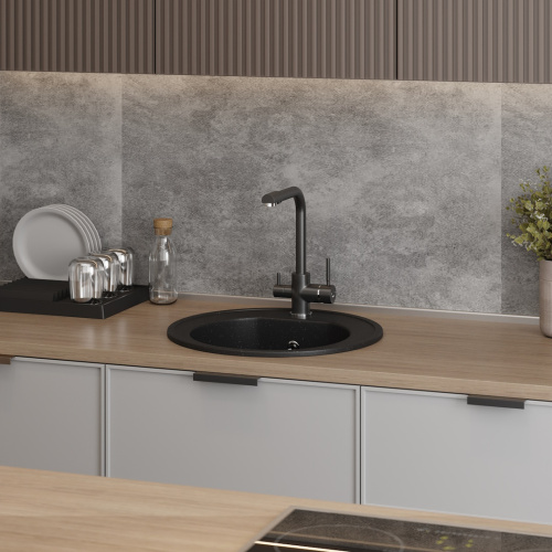 Кухонная мойка Teymi Lina T120101 51х51 цвет черный поверхность матовая - фото 2