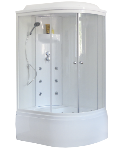 Душевая кабина Royal Bath ВК RB8120BK3-WT-L 120х80 асимметричная с крышей ориентация левая