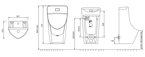 Писсуар Arrow AN636 подвесной белый - фото 5