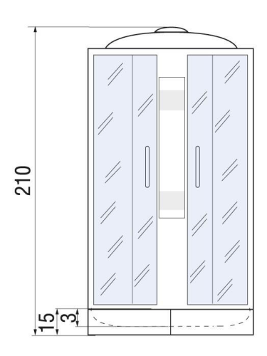 Душевая кабина River NARA LIGHT 100/15 MT (10000002955) 100х100 четверть круга с крышей ориентация универсальная - фото 2