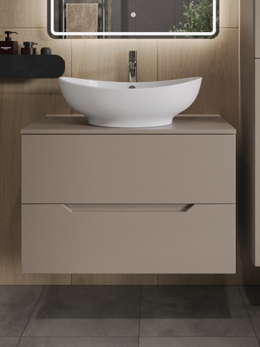 Тумба с раковиной Orange Line Li-80TuLMDF+B08-585W 81х46х73 цвет бежевый - фото 3